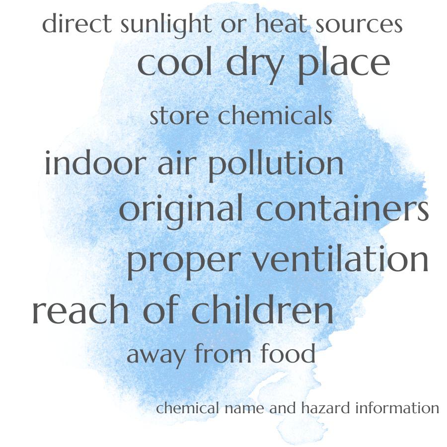 how to properly store chemicals to prevent indoor air pollution